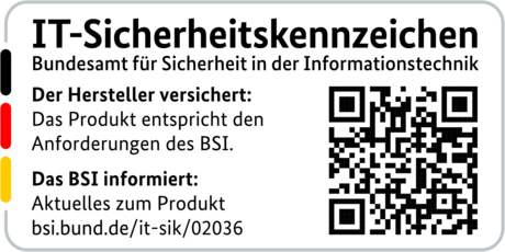 IT-Sicherheitskennzeichen mit QR-Code des BSI für den R&S®LANCOM R903