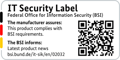 IT Security Label of the BSI with QR code for the R&S®LANCOM 750-5G