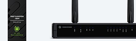 Produktfoto eines SD-WAN Gateways mit blackline-Banderole