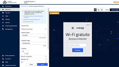 Screenshot: Hotspot network creation in the R&S®LMC