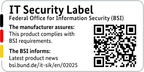 IT Security Label of the BSI with QR code for the R&S®LANCOM 1803VA-4G