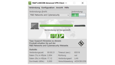 Screenshot R&S®LANCOM Advanced VPN Client Windows 