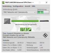 Screenshot R&S®LANCOM Advanced VPN Client Windows 
