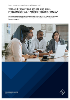 Flyer with key selling points for R&S Networks & Cybersecurity Wi-Fi