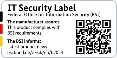 IT Security Label of the BSI with QR code for the R&S®LANCOM 1803VA-5G