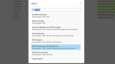 Screenshot: Suchfunktion in der R&S®LMC