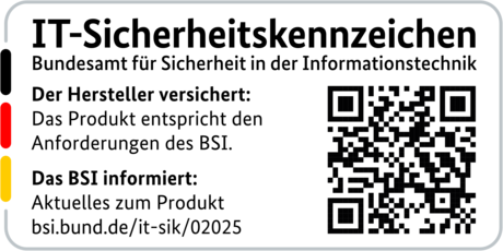 IT-Sicherheitskennzeichen mit QR-Code des BSI für den R&S®LANCOM 1803VA-4G