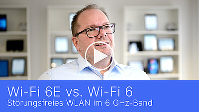 Video von LANCOM über die WLAN-Standards Wi-Fi 6E vs. Wi-Fi 6 im Interview mit Michael Müller