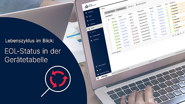 Abbildung Screenshot Gerätetabelle mit Icon Lupe und Lebenszyklus