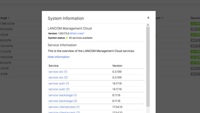 Screenshot: System Information in the R&S®LMC