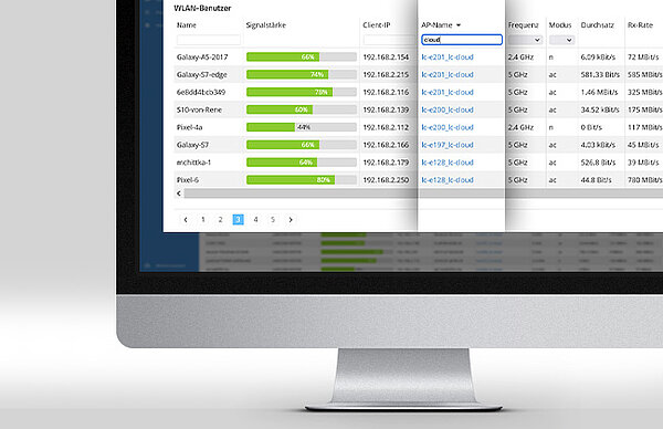Screenshot der Filterfunktion in der R&S®LMC