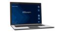 Photo of a laptop running the R&S®Trusted Disk hard disk encryption solution, with the user interface visible on the screen