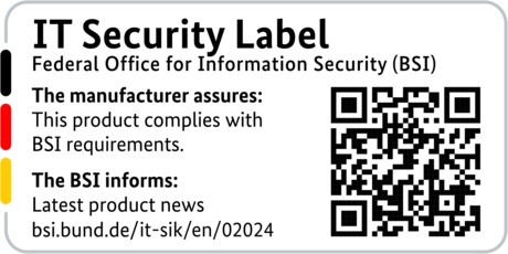 IT Security Label of the BSI with QR code for the R&S®LANCOM 750-5G