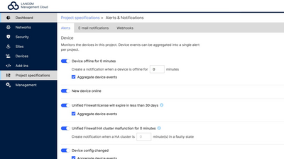 Screenshot: Settings of the project specifications in the R&S®LMC
