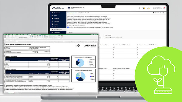 Visual mit Screenshots von den Erweiterungen von Active Power Control und Energiespar-Icon 