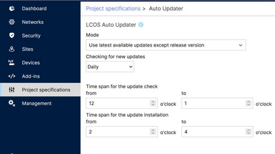 Screenshot: Auto update functions in the R&S®LMC