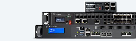 Product overview of R&S Networks and Cybersecurity network encryption solutions, featuring several R&S®SITLine variants as well as R&S®Trusted VPN for the secure transmission of sensitive data across networks.