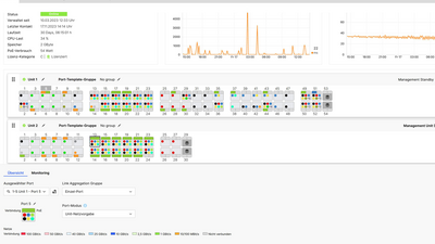 Screenshot: Portbelegung bei stackable Switches in der R&S®LMC