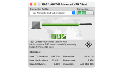 Screenshot R&S®LANCOM Advanced VPN Client macOS