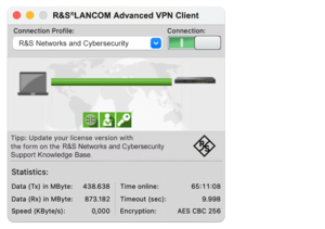 Screenshot R&S®LANCOM Advanced VPN Client macOS