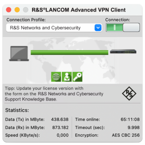 Screenshot R&S®LANCOM Advanced VPN Client macOS
