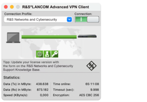 Screenshot R&S®LANCOM Advanced VPN Client macOS