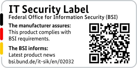 IT Security Label of the BSI with QR code for the R&S®LANCOM 1800VA-4G