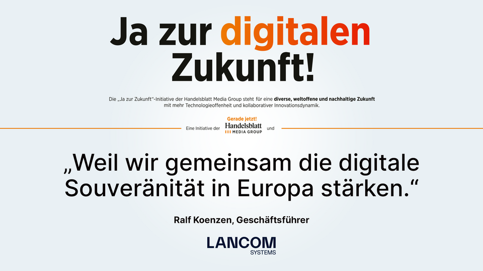 "Ja zur digitalen Zukunft"-Initiative der Handelsblatt Gruppe und Rohde & Schwarz Networks and Cybersecurity