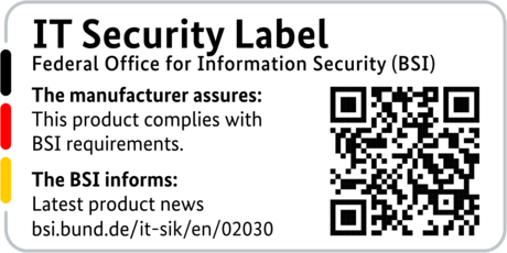 IT Security Label of the BSI with QR code for the R&S®LANCOM 1800VA