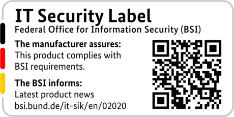 IT Security Label of the BSI with QR code for the R&S®LANCOM 1800EFW