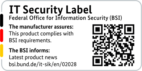IT Security Label of the BSI with QR code for the R&S®LANCOM 1803VAW