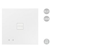 Product photo LANCOM LX-6500 with feature icons (Wi-Fi 6E, BLE, USB)