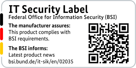 IT security label with QR code of the BSI for the R&S®LANCOM 1800EF-4G