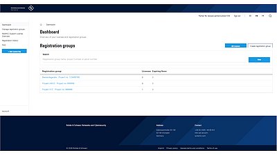 Screenshot of the R&S®NC Support Portal