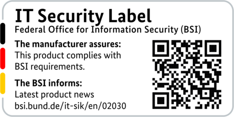 IT Security Label of the BSI with QR code for the R&S®LANCOM 1800VAW
