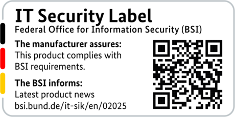 IT Security Label of the BSI with QR code for the R&S®LANCOM 1803VA-5G