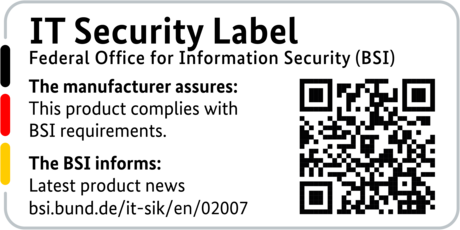 IT Security Label of the BSI with QR code for the LANCOM 1780EW-4G+
