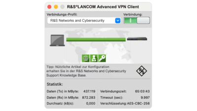Screenshot R&S®LANCOM Advanced VPN Client macOS