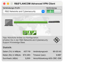 Screenshot R&S®LANCOM Advanced VPN Client macOS