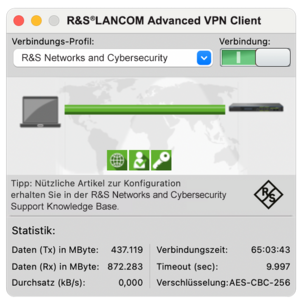 Screenshot R&S®LANCOM Advanced VPN Client macOS