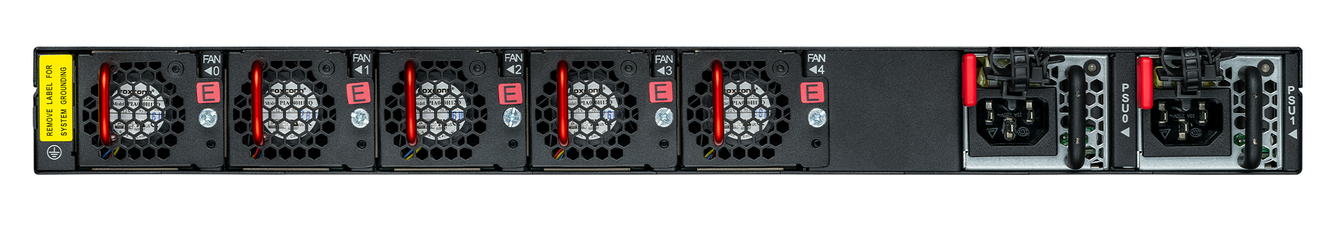 Product photo back view R&S®LANCOM YS-7154CF with front-to-back (F2B) airflow