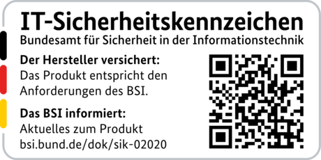 IT-Sicherheitskennzeichen mit QR-Code des BSI für den R&S®LANCOM 1800EFW