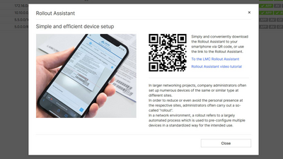 Screenshot: Device setup via Rollout Assistant in the R&S®LMC