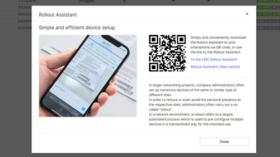 Capture d'écran : Configuration de l'appareil via l'assistant de déploiement dans la R&S®LMC