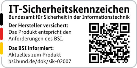 IT-Sicherheitskennzeichen mit QR-Code des BSI für den LANCOM 1780EW-4G+