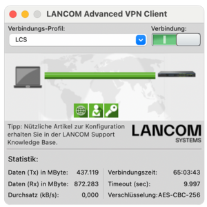 Screenshot R&S®LANCOM Advanced VPN Client macOS