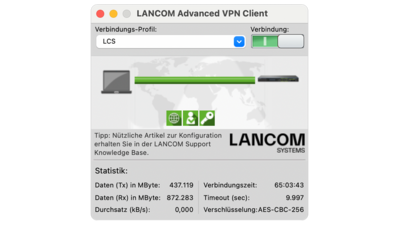 Screenshot R&S®LANCOM Advanced VPN Client macOS
