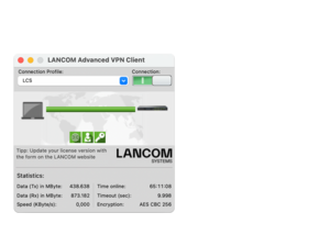 Screenshot R&S®LANCOM Advanced VPN Client macOS