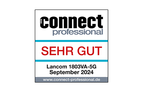 "Sehr gut"-Testsiegel von Connect Professional für den R&S®LANCOM 1803VA-5G vom September 2024