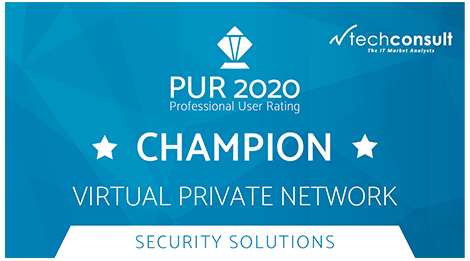 Professional User Rating 2020 Champion Award for R&S®LANCOM VPN solution